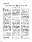 Research paper thumbnail of Policy Implications of Recent Natural and Managed Floods