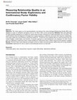 Research paper thumbnail of Measuring Relationship Quality in an International Study