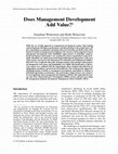 Research paper thumbnail of Does Management Development Add Value?