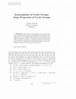 Research paper thumbnail of Isomorphisms of Cyclic Groups. Some Properties of Cyclic Groups