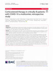 Research paper thumbnail of Corticosteroid therapy in critically ill patients with COVID-19: a multicenter, retrospective study