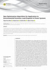 Research paper thumbnail of New Optimization Algorithms for Application to Environmental Economic Load Dispatch in Power Systems