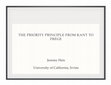 Research paper thumbnail of The Priority Principle from Kant to Frege