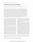 Research paper thumbnail of Family Rituals Improve the Holidays