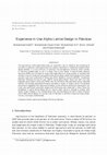 Research paper thumbnail of Experience in Use Alpha Lattice Design in Pakistan