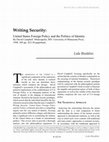 Research paper thumbnail of Writing Security: United States Foreign Policy and the Politics of Identity