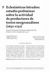 Research paper thumbnail of Eclesiásticos letrados: estudio preliminar sobre la actividad de productores de textos neogranadinos (1650-1750)