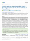 Research paper thumbnail of Cortical Measures of Phoneme-Level Speech Encoding Correlate with the Perceived Clarity of Natural Speech