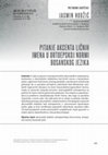 Research paper thumbnail of Pitanje akcenta ličnih imena u ortoepskoj normi bosanskog jezika / A note on the accentuation of Bosnian personal names – a normative view