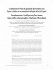 Research paper thumbnail of La implantación de Planes de Igualdad de Oportunidades entre Mujeres y Hombres en los municipios de la Región de Murcia (España)