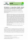 Research paper thumbnail of Development of Camera-Based Rainfall Intensity Measurement Tool with Fourier Transform Analysis