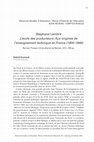 Research paper thumbnail of Stéphane Lembré, L’école des producteurs. Aux origines de l’enseignement technique en France (1800-1940)