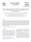 Research paper thumbnail of Effects of mass and position of artificial fouling added to the upper valve of the mangrove oyster Crassostrea rhizophorae on its growth and survival