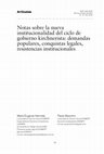 Research paper thumbnail of Notas sobre la nueva institucionalidad del ciclo de gobierno kirchnerista