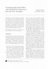 Research paper thumbnail of Communicating about Ethics with Small Firms: Experiences from the U.K. and Spain