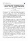 Research paper thumbnail of Corporate Capital Structure Determinants of Listed Firms in West African Monetary Zone – A Review of Related Literature