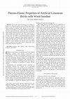 Research paper thumbnail of Thermo-Elastic Properties Of Artificial Limestone Bricks With Wood Sawdust