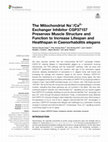 Research paper thumbnail of The Mitochondrial Na+/Ca2+ Exchanger Inhibitor CGP37157 Preserves Muscle Structure and Function to Increase Lifespan and Healthspan in Caenorhabditis elegans