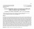 Research paper thumbnail of A survey of stakeholders' opinions on the priority issues affecting the welfare of companion dogs in Great Britain