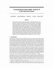 Research paper thumbnail of Learning-Based Vulnerability Analysis of Cyber-Physical Systems