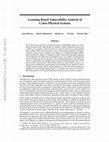 Research paper thumbnail of Learning-Based Vulnerability Analysis of Cyber-Physical Systems