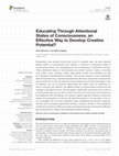 Research paper thumbnail of Educating Through Attentional States of Consciousness, an Effective Way to Develop Creative Potential?