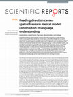 Research paper thumbnail of Reading direction causes spatial biases in mental model construction in language understanding