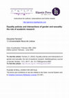 Research paper thumbnail of Equality Policies and Intersections of Gender and Sexuality: the Role of Academic Research