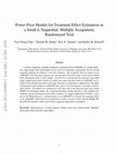 Research paper thumbnail of Power prior models for treatment effect estimation in a small n, sequential, multiple assignment, randomized trial