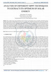 Research paper thumbnail of Analysis of Different MPPT Techniques to Extract Its Optimum of Solar Energ