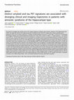 Research paper thumbnail of Distinct amyloid and tau PET signatures are associated with diverging clinical and imaging trajectories in patients with amnestic syndrome of the hippocampal type