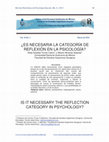 Research paper thumbnail of ¿Es Necesaria La Categoría De Reflexión en La Psicología?