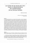 Research paper thumbnail of Los límites de las teorías del “otro”. Hacia un descentramiento de la epistemología de las Ciencias Sociales