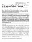 Research paper thumbnail of Chromosome fragility and the abnormal replication of the FMR1 locus in fragile X syndrome