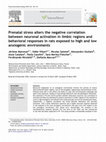 Research paper thumbnail of Prenatal stress alters the negative correlation between neuronal activation in limbic regions and behavioral responses in rats exposed to high and low anxiogenic environments