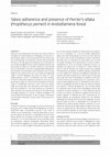 Research paper thumbnail of Taboo adherence and presence of Perrier’s sifaka (<i>Propithecus perrieri</i>) in Andrafiamena forest