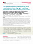 Research paper thumbnail of EACVI appropriateness criteria for the use of transthoracic echocardiography in adults: a report of literature and current practice review