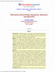 Research paper thumbnail of Information and knowledge management: dimensions and approaches