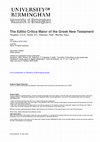 Research paper thumbnail of The Edition Critica Maior: Twenty Years of Digital Collaboration