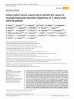 Research paper thumbnail of Using medical exome sequencing to identify the causes of neurodevelopmental disorders: Experience of 2 clinical units and 216 patients