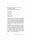 Research paper thumbnail of The Equitable Inclusion of Women in Higher Education: Some Consequences for Teaching