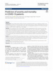 Research paper thumbnail of Predictors of severity and mortality in COVID-19 patients