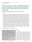 Research paper thumbnail of Molecular systematic investigation of Philippine puddle frogs (Anura: Dicroglossidae: Occidozyga Kuhl and Van Hasselt, 1822) reveals new candidate species and a novel pattern of species dyads