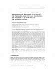 Research paper thumbnail of PROVISION OF RELIABLE ELECTRICITY TO PRIMARY HEALTH CARE FACILITIES IN NIGERIA -A NEW FOCUS OF INTERVENTIONS