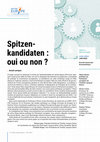 Research paper thumbnail of Faut-il institutionnaliser la procédure des Spitzenkandidaten ? Les enjeux de la légitimation démocratique de l’Union