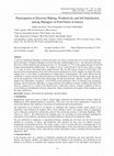 Research paper thumbnail of Participation in Decision Making, Productivity and Job Satisfaction among Managers of Fish Farms in Greece