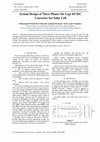 Research paper thumbnail of System Design of Three Phases Six Legs DC/DC Converter for Solar Cell