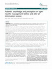 Research paper thumbnail of Patients' knowledge and perception on optic neuritis management before and after an information session