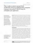 Research paper thumbnail of Wear studies on plasma-sprayed Al2O3 and&nbsp;8mole% of Yttrium-stabilized ZrO2 composite coating on biomedical Ti-6Al-4V alloy for orthopedic joint application