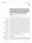 Research paper thumbnail of Previous Experience Seems Crucial to Eliminate the Sex Gap in Geometry Learning When Solving a Navigation Task in Rats (Rattus norvegicus)